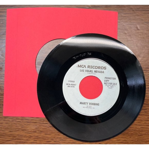 Marty Robbins A Man and a Train / Las Vegas Nevada 45 Country Promo MCA 40067 - Picture 4 of 4